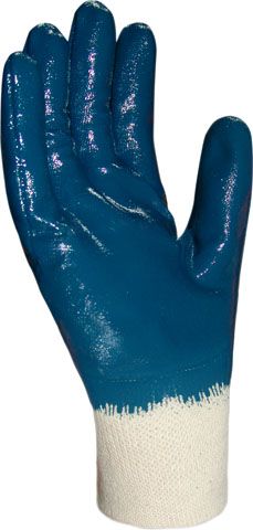 Перчатки DOG облитые нитрилом синие N3202 РП (манжета полное)